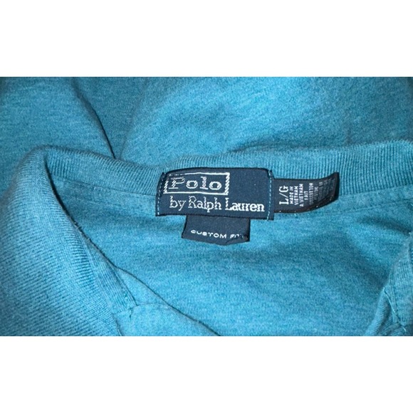 Polo Ralph Lauren Custom Fit Men's Polo Shirt Large Green‎ Heather Embroidered - Picture 5 of 5